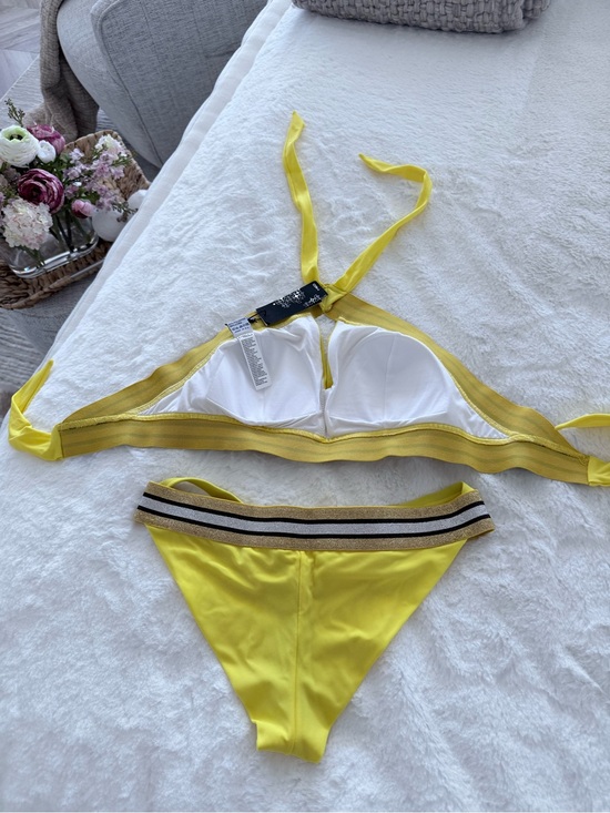 ME Makeover Essentials Other - ME Makeover Essentials Yellow Women's Bikini Set with Striped Waistband